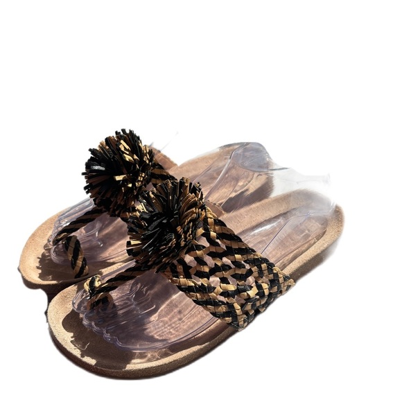 Ulla Johnson Netta Sandal Melange Black and Cream Size 37 Size 7 US Toe Strap - Picture 16 of 16